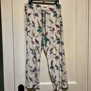 Soma Women’s Pajama Pants – Size L – Soft Stretch Rayon – Peacock Floral Print